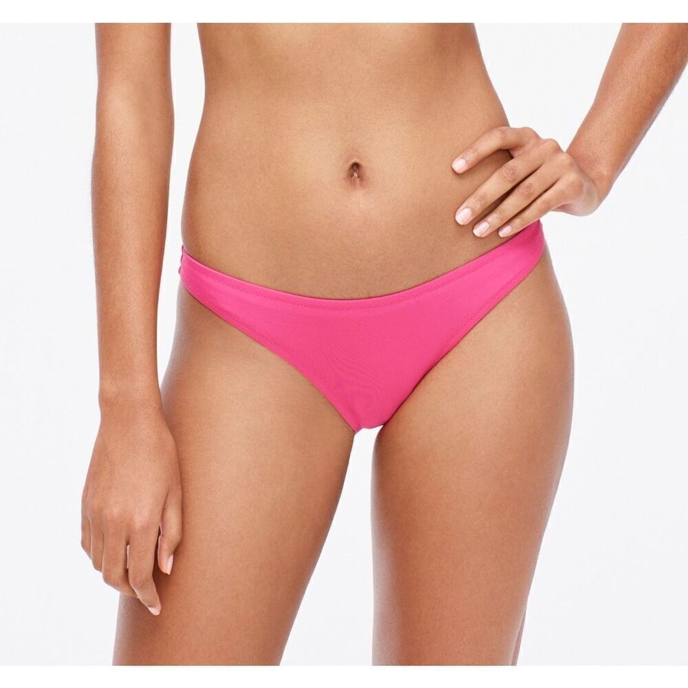 J. Crew Radiant Fuchsia BP209 Heritage 1989 High Leg Bikini Bottom Size XS NWT